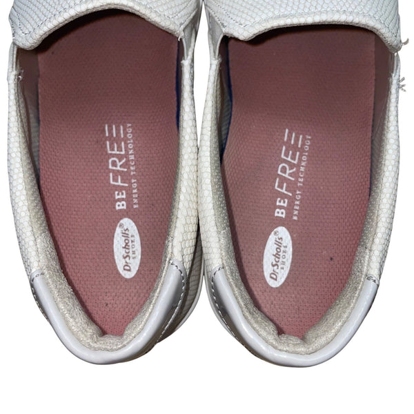 Dr. Scholls Women’s White Embossed Upper Be Free Slip On Nova Sneakers 9.5M