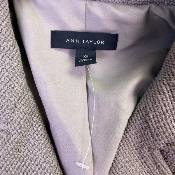 Ann Taylor Womens Gray Zip-Up Moto Jacket Lightweight Stylish Size XS 