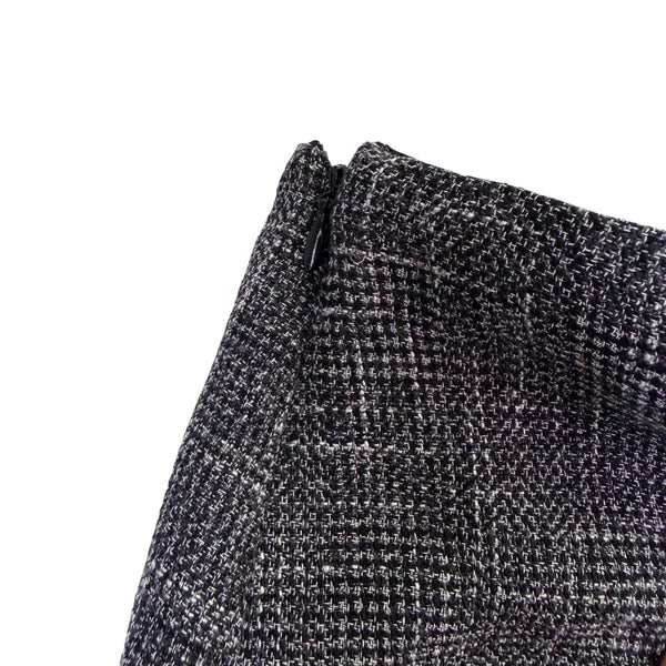 Dressbarn Womens Gray Tweed Mini Skirt With Fringe Hem & Buckle Detail Size 22W