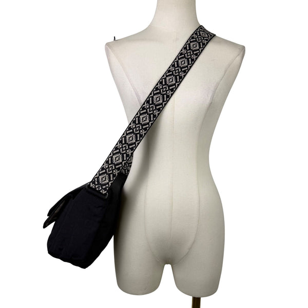 Kipling Womens Black Nylon Adjustable Strap With Patterned Strap Crossbody Bag