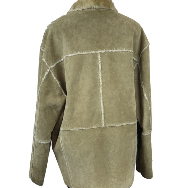 Leather Limited Women's Tan Long Sleeve Zip Up Leather Coat Sz XL