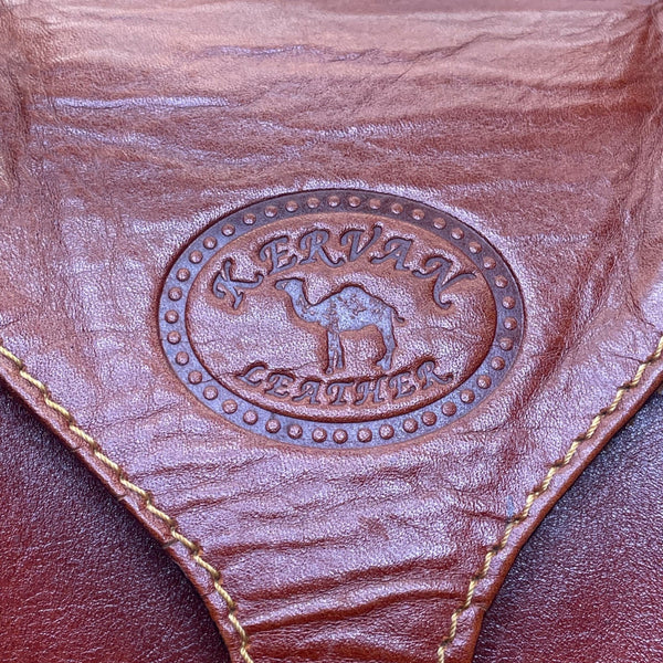 Kervan Leather Unisex Brown Embossed Camel Logo Double Handles Travel Duffel Bag