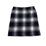 Talbots Womens Black & White Wool Blend Plaid Skirt Fully Lined Size 10
