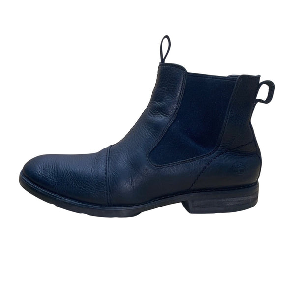 Timberland Men’ s Black Leather Pull-On Design Chelsea Boots Size 9.5M