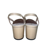 French Sole Ny Women’s Camel Black Leather Slingback Cap-Toe Heels Size 8B