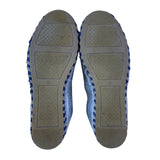 Tory Burch Women’s Silver & Blue Leather Metallic Slip-On Espadrille Shoes Sz 7M