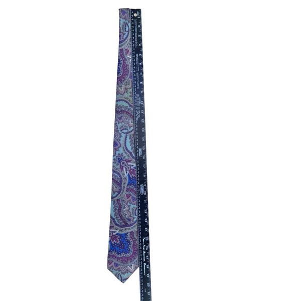 Saks Fifth Avenue Mens Multicolor Silk Paisley Pattern Neck Tie