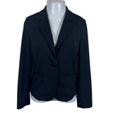 Womens Black Buttoned Blazer Jacket With Pockets Size M