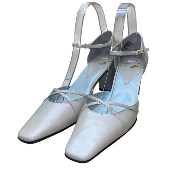 Easy Spirit Women’s Sunsand Beige Leather Nexist Strappy Heels Size 7.5M