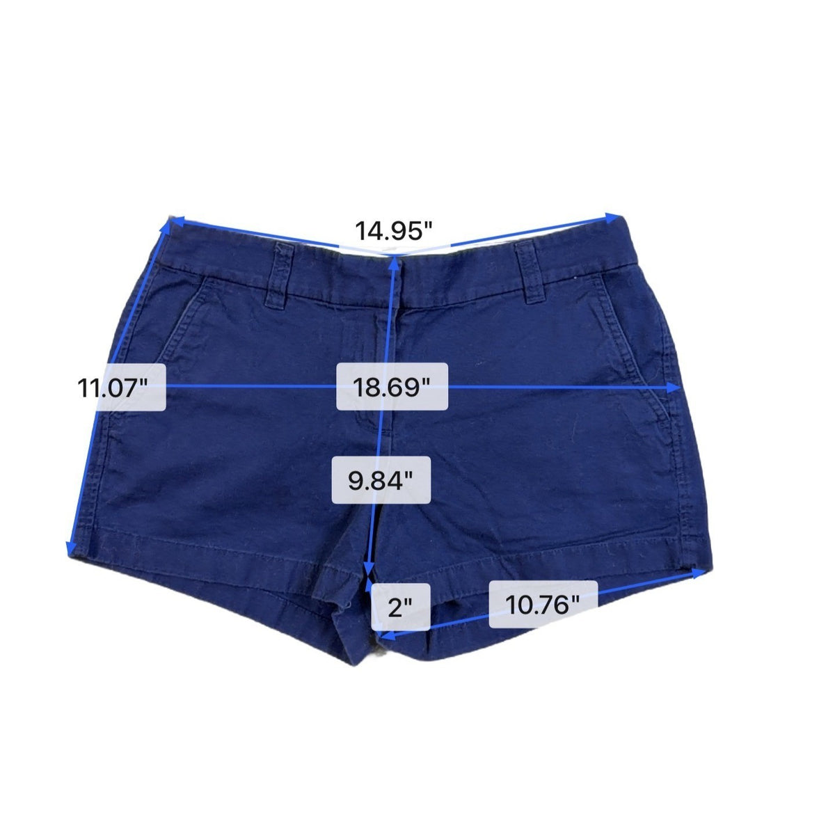 J.Crew Navy Blue Cotton Chino Shorts Womens Casual Summer Wear Size 4
