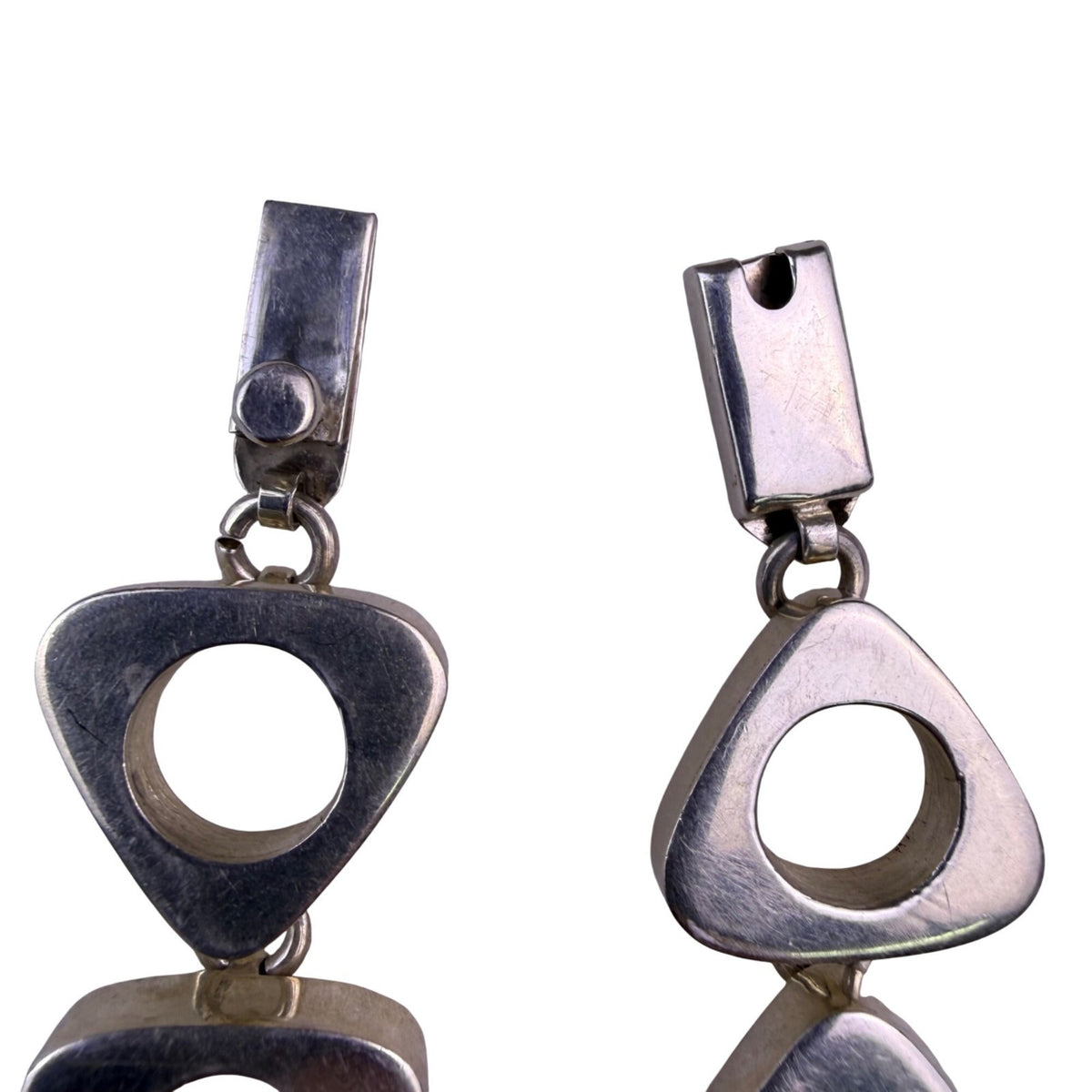 Modernist Mexican Sterling Silver Bracelet TC-60 Geometric Open Circle Design