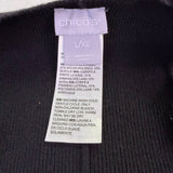 Chicos Womens Black/White Open Front Poncho Scalloped Edges Sz L/XL