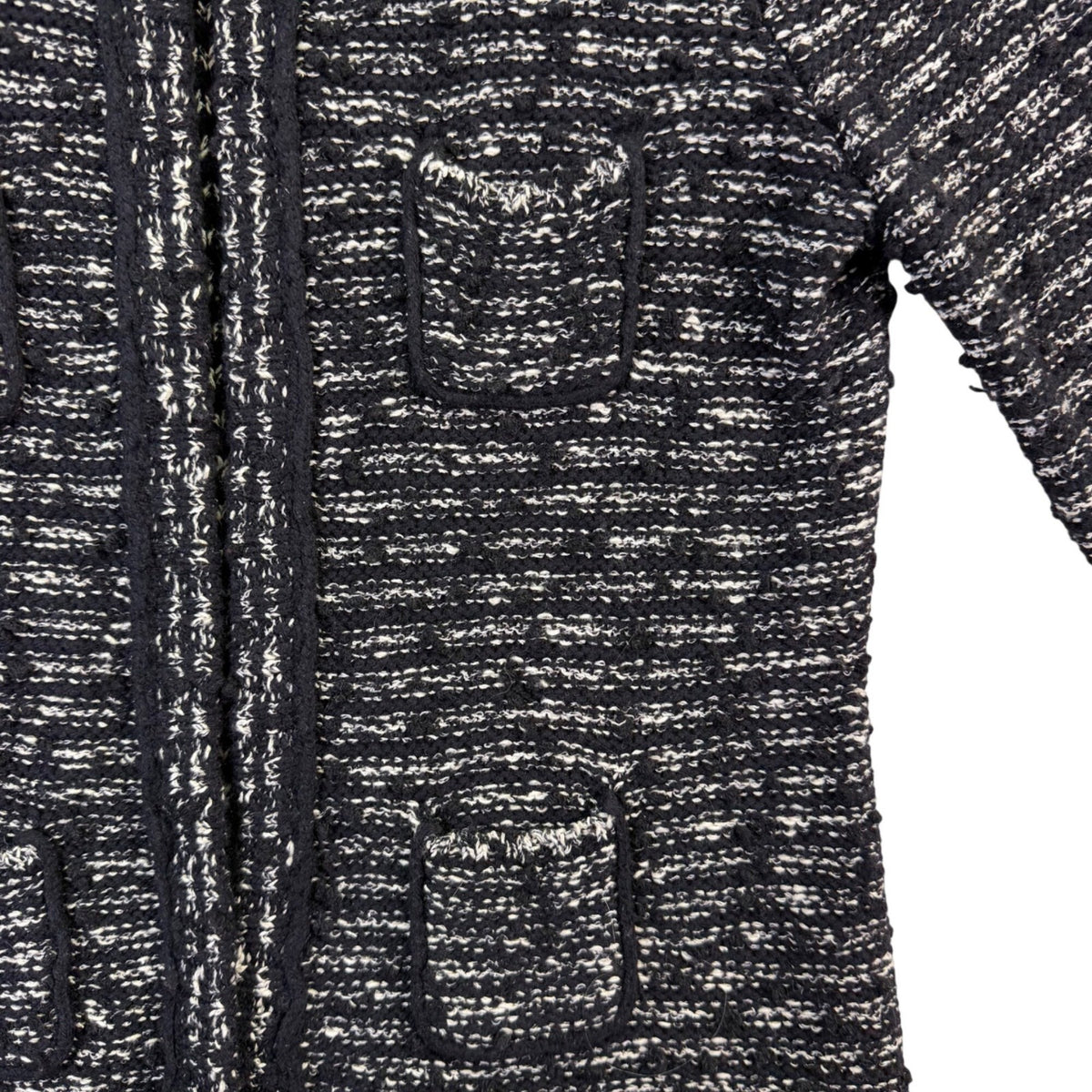 Ann Taylor LOFT Womens Black & White Tweed Cardigan Jacket Size SP