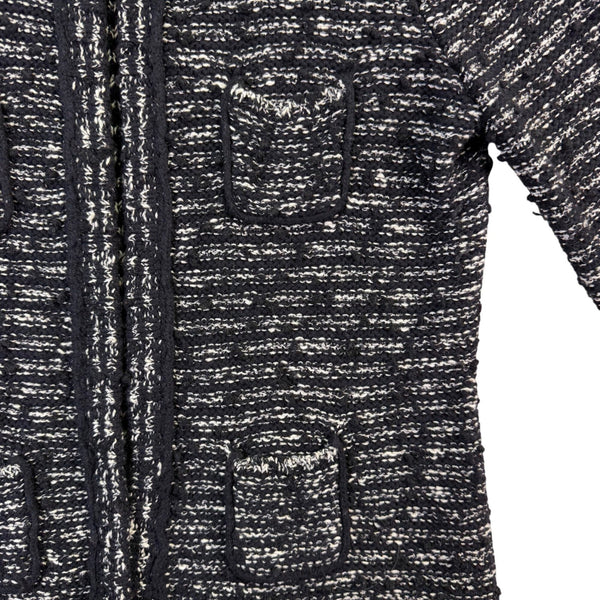Ann Taylor LOFT Womens Black & White Tweed Cardigan Jacket Size SP