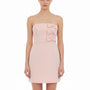 Aqua Womens Pink Polyester Strapless Mini Dress With Bow Accents Size S
