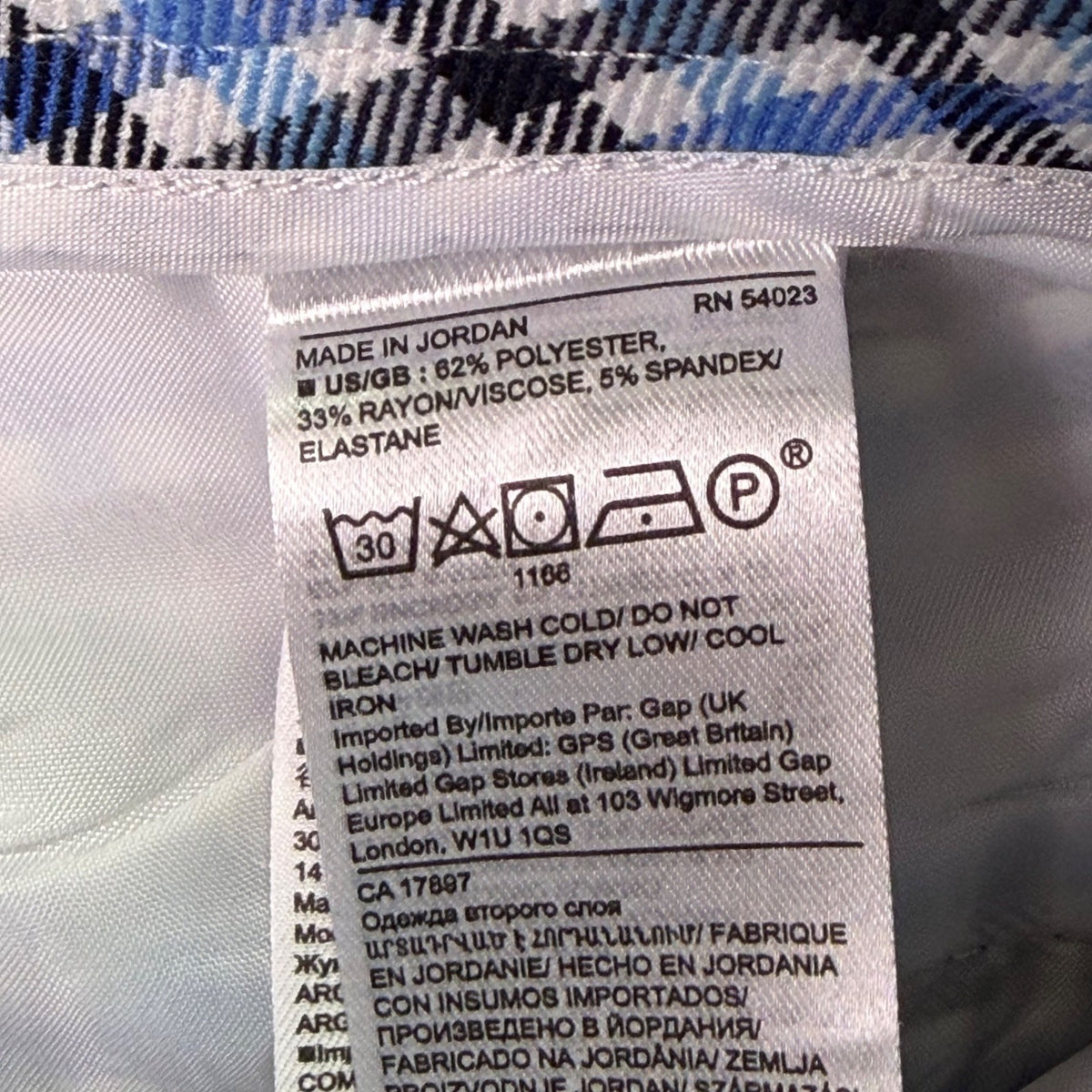 Banana Republic Women’s Blue & Black Plaid Wide-Leg Crop Pants Size 6 - New