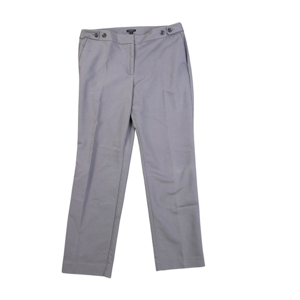 Ann Taylor Womens Light Gray Dress Pants Flat Front Button Details  Size 12