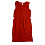 Ann Taylor Womens Red Polyester & Spandex Sleeveless Sheath Midi Dress Size 10