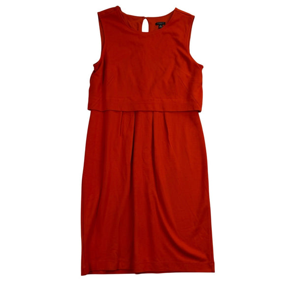 Ann Taylor Womens Red Polyester & Spandex Sleeveless Sheath Midi Dress Size 10