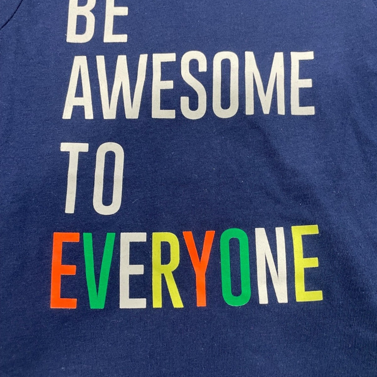 Carters Be Awesome To Everyone Graphic Baby Shirt Navy Long Sleeve Size 6M - New