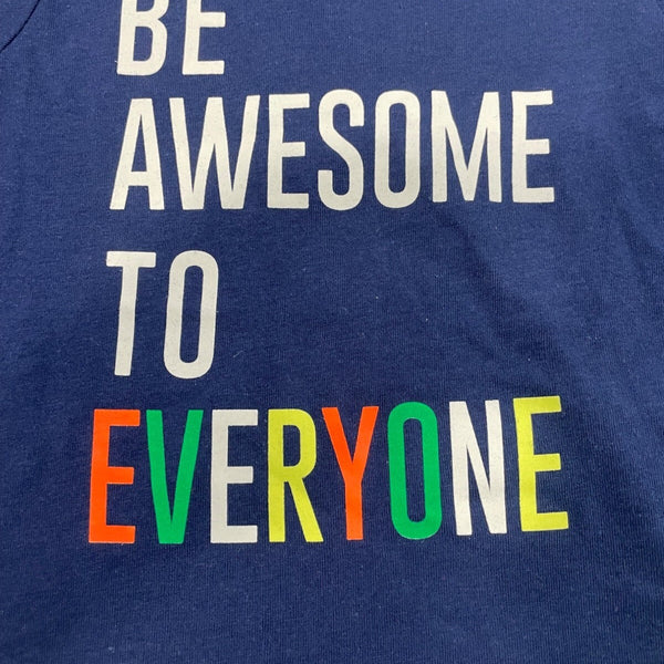 Carters Be Awesome To Everyone Graphic Baby Shirt Navy Long Sleeve Size 6M - New