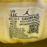 Air Jordan Kids Yellow Leather High-Top Basketball Shoes Size 11C