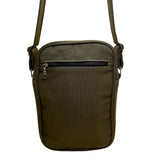 S Beyond Unisex Olive Canvas Adjustable Strap Leather Accents Crossbody Bag