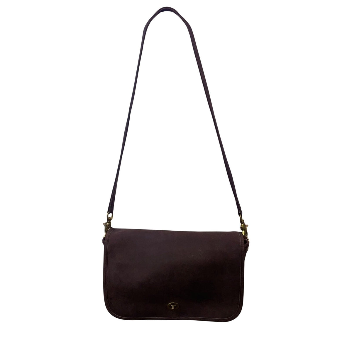 Vintage Coach Women’s Brown Leather With Twist Lock Closure Shoulder Bag