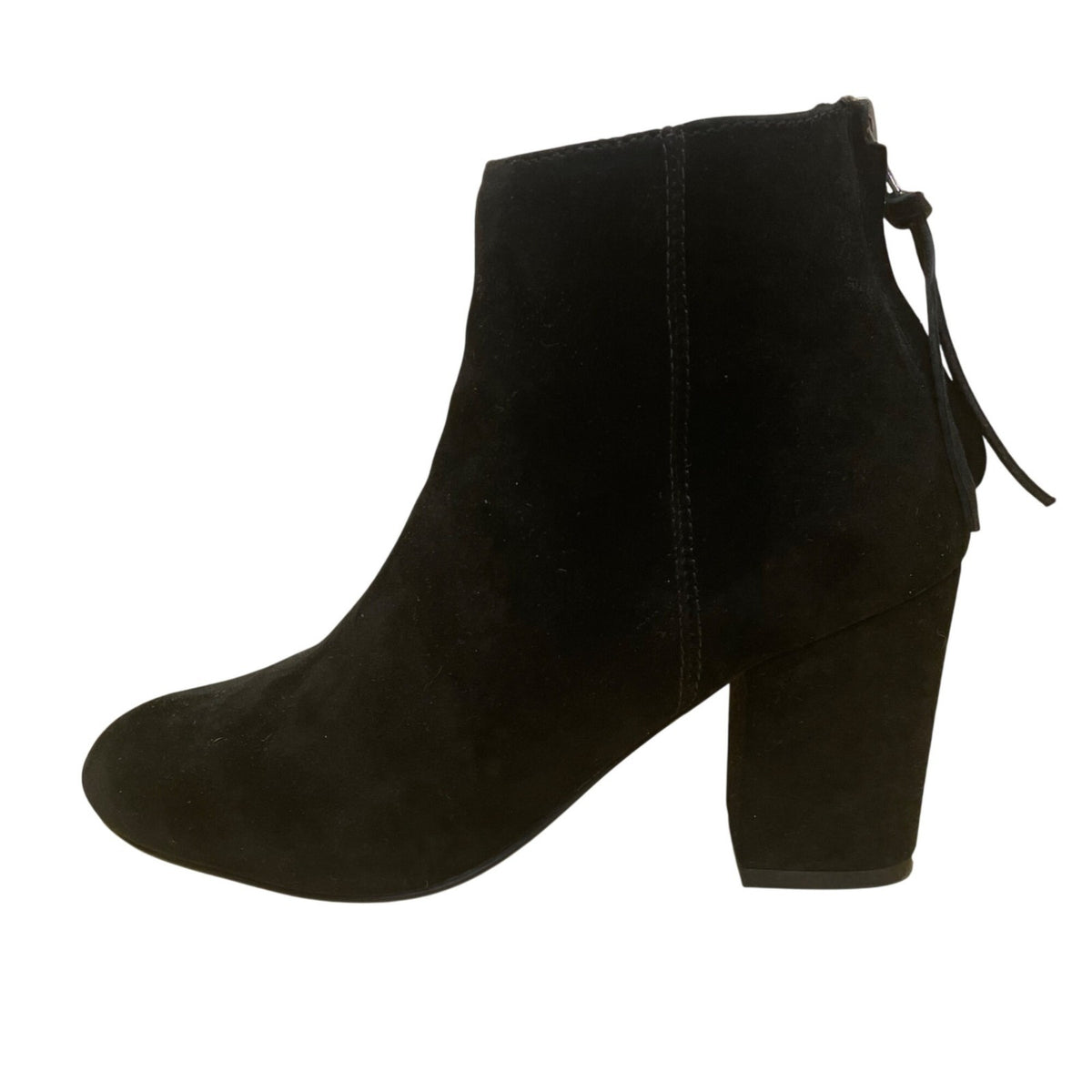 Steve Madden Women’s Black Leather Zipper Closure Heeled Ankle Booties Size 6M