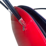 Beijo Womens Red Glossy Black Straps Chic Modern Design Tote Handbag