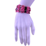 Pink Multistone Womens Convertible Necklace/Bracelet Magnetic Clasp  Handmade
