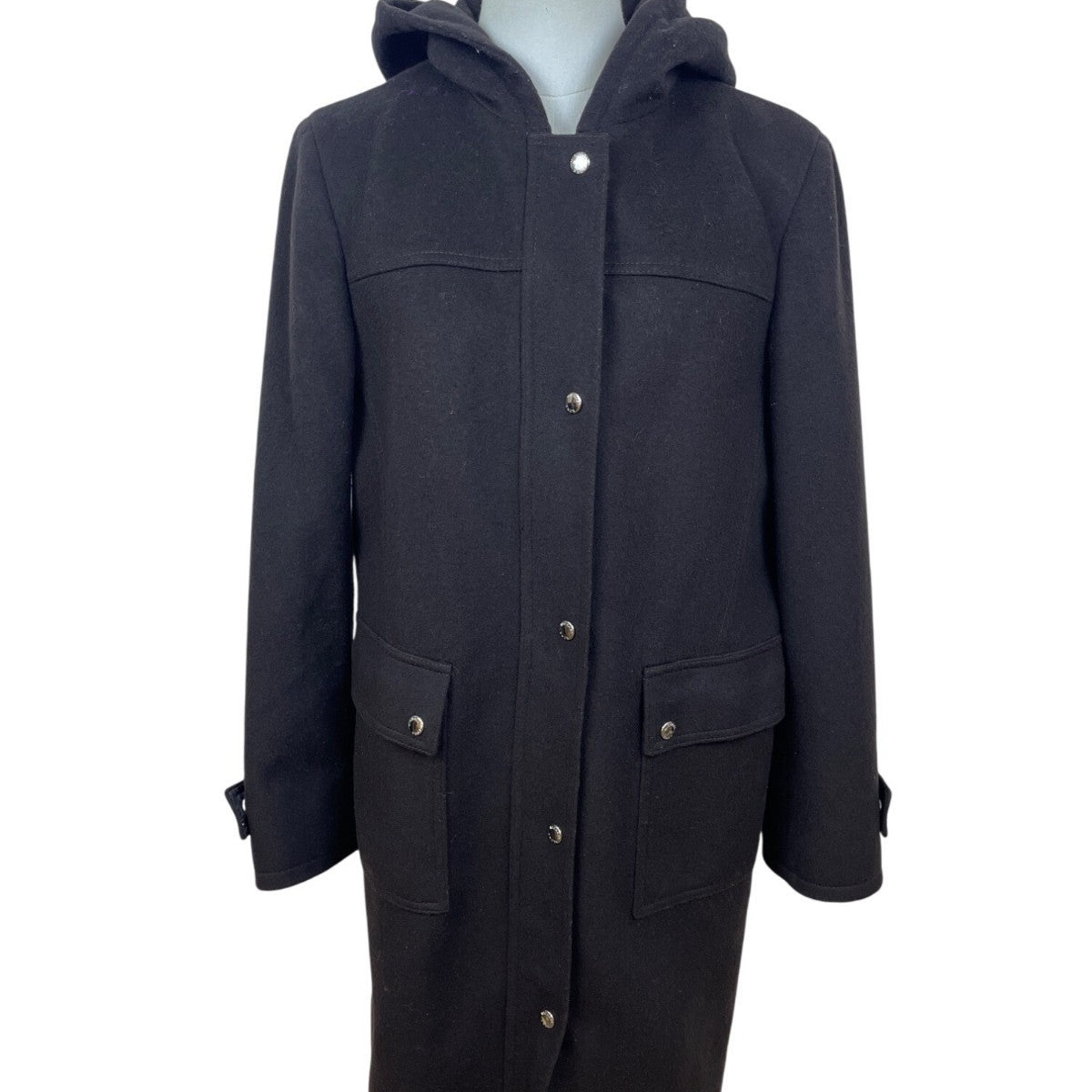Michael Kors Brown Women’s Hooded Coat With Button Details Sz 10