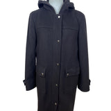 Michael Kors Brown Women’s Hooded Coat With Button Details Sz 10