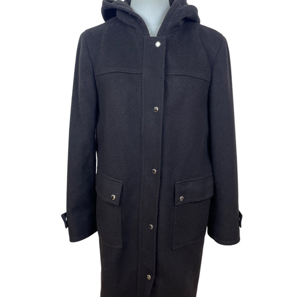 Michael Kors Brown Women’s Hooded Coat With Button Details Sz 10