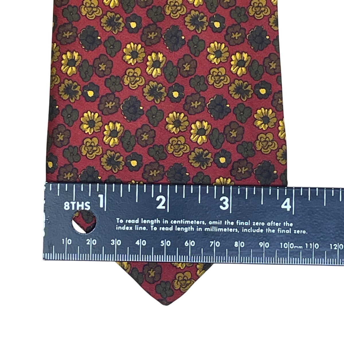 Vintage Brooks Brothers Red & Yellow Silk Floral Print Tie Approx. 58"x3.5"