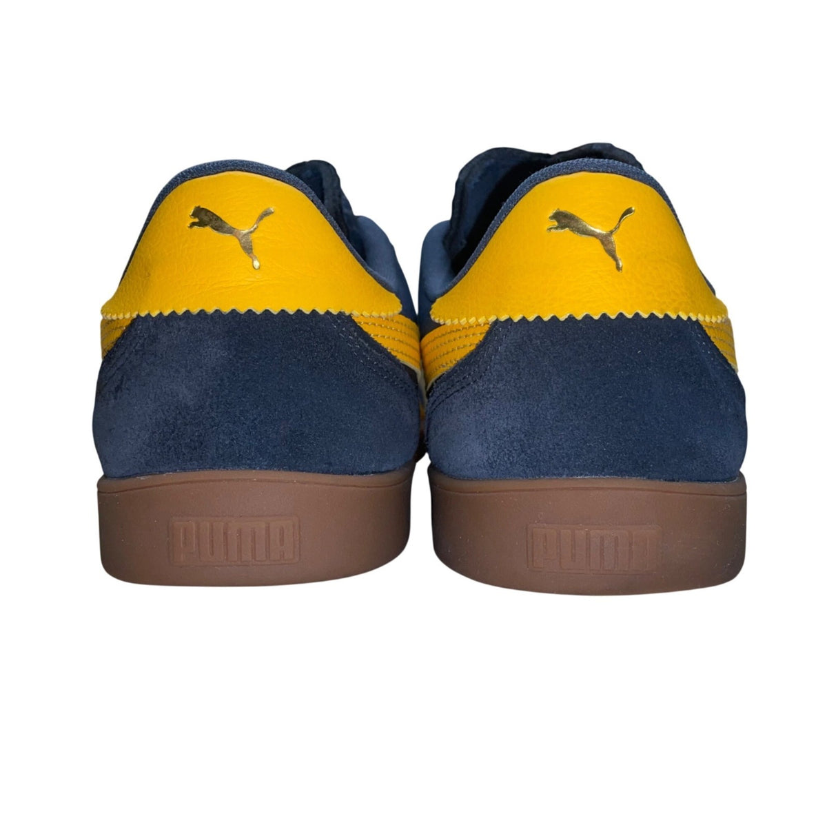 Puma Mens Blue & Yellow Suede Lace-Up Club 5v5 Lux OG Sneakers Size 12