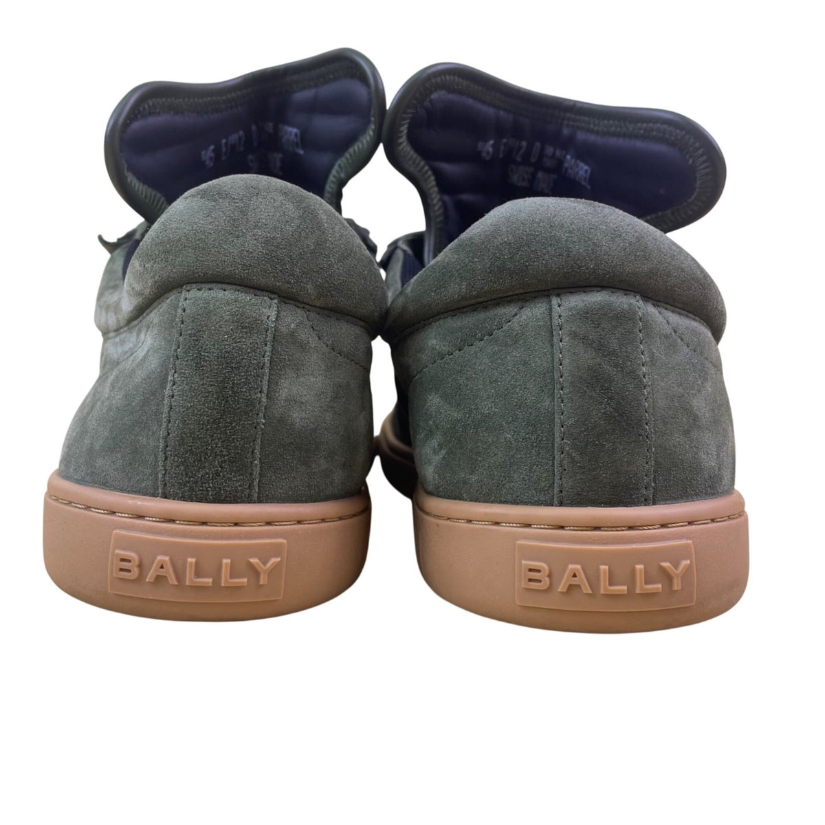 Bally Men’s Green Suede Rubber Sole Lace-Up Parrel Sneakers US Size 12D