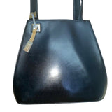 Valentino Orlandi Made In Italy Women’s Black Leather Gold Hardware Shoulder Bag