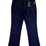 Style & Co Womens Dark Wash Denim Boot Leg Pants Stretch Fit Size 14