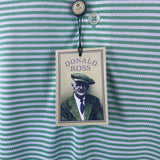 Donald Ross Mens Green Stripe Polo Shirt Classic Fit Lightweight Breathable New