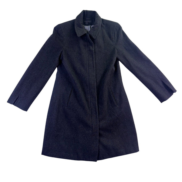 Express Womens Gray Zip-Up Coat Fully Lined Slim Fit Classic Size 9/10