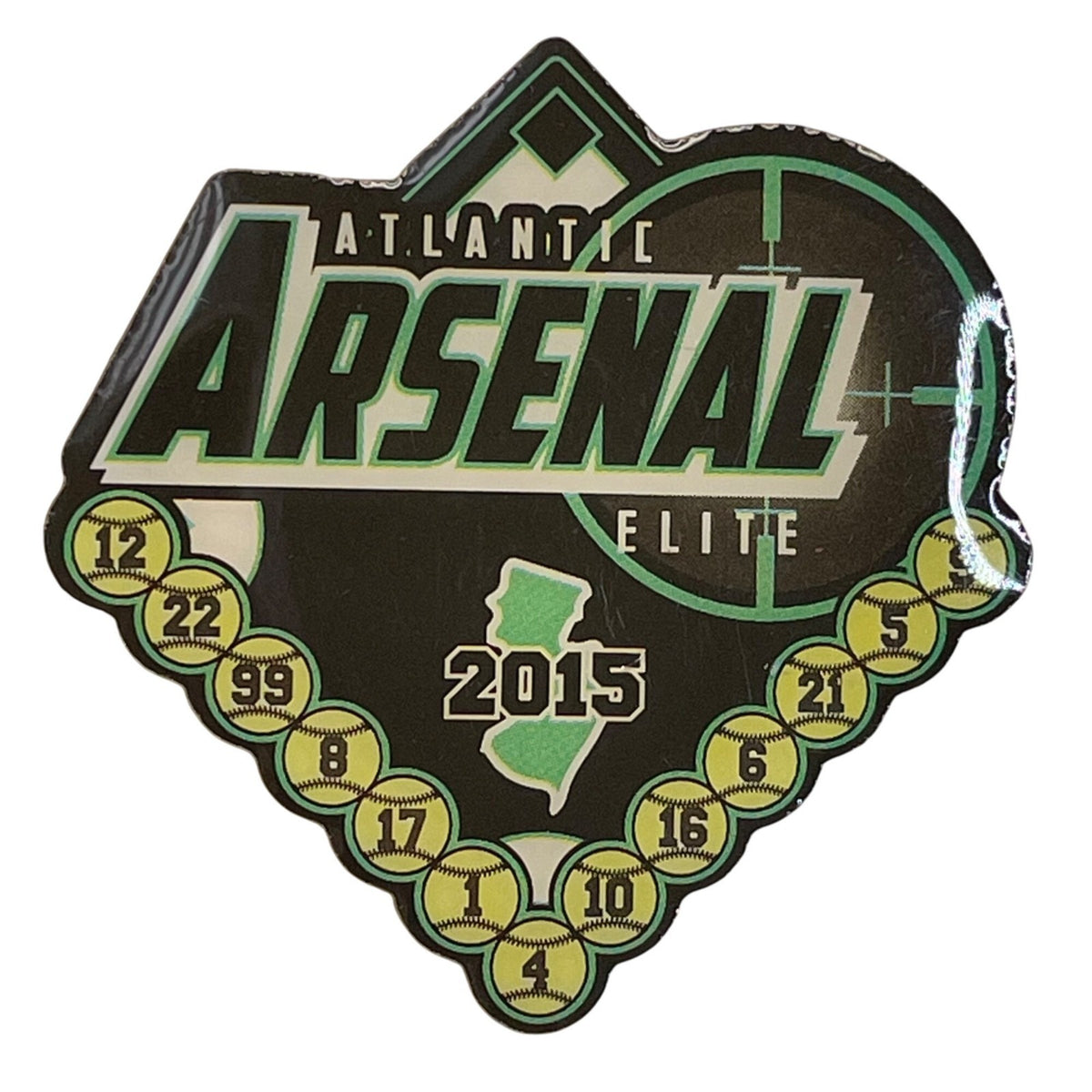 Atlantic Arsenal Elite 2015 Softball Trading Pin With Dual Clutch Backing
