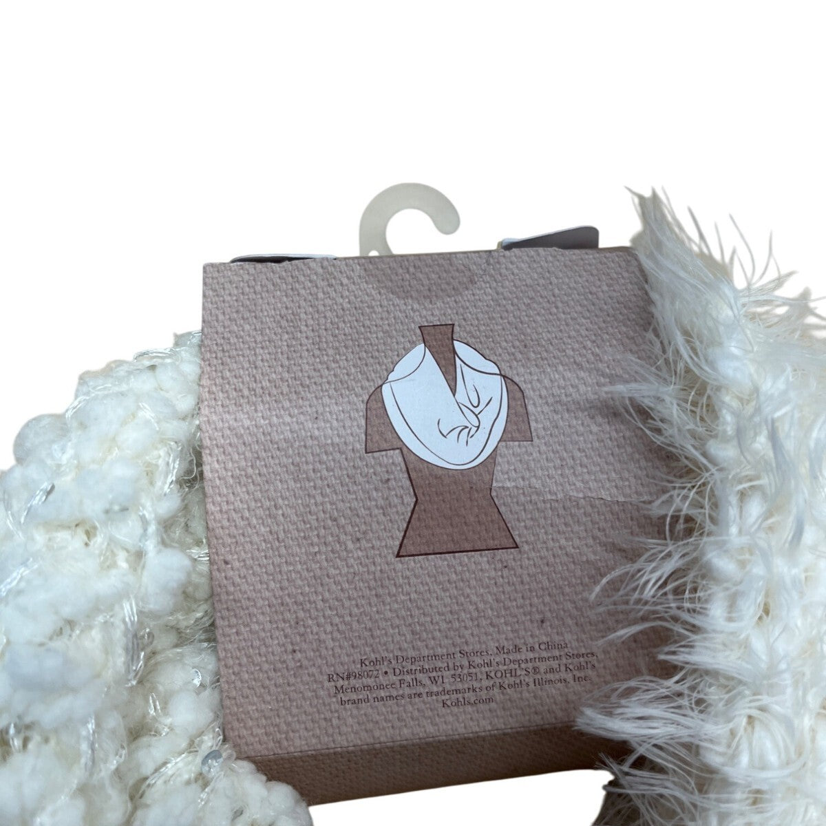 Sonoma Life+Style Ivory Infinity Scarf Soft Knit & Fuzzy Texture For Cozy Comfor