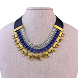 Stella & Dot Womens Black & Blue Leather Necklace 