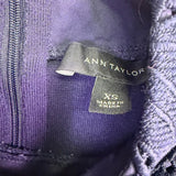 Ann Taylor Womens Navy Lace High-Neck Sleeveless Top Scalloped Hem Size XS