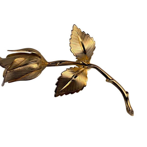 Giovanni Gold Tone Metal Rose Brooch Pin Elegant Floral Jewelry