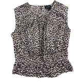 J.Crew Womens Animal Print Cotton Top  Sleeveless Fitted Waist Lightweight Sz XS
