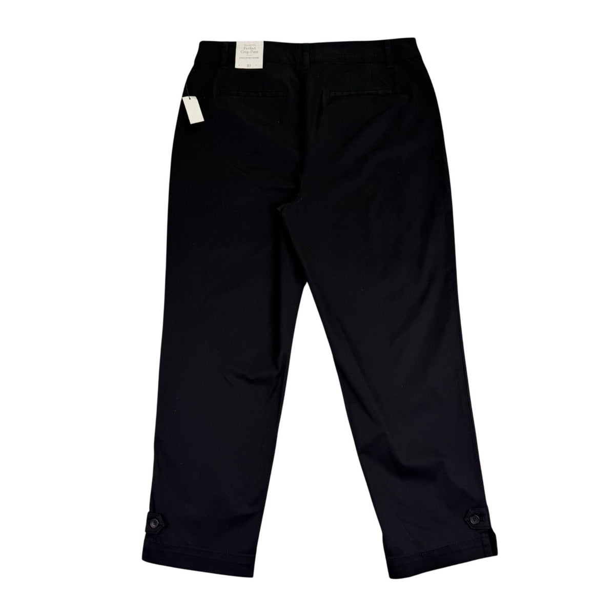 Talbots Womens Black Perfect Crop Pants Slim Fit At Waist Size 10