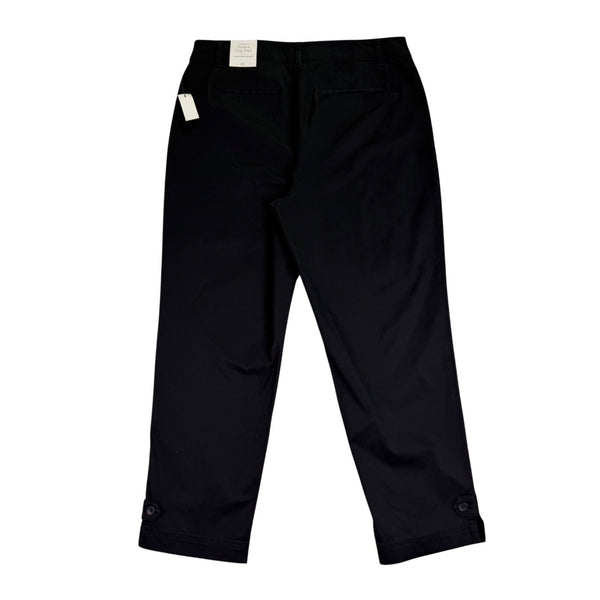 Talbots Womens Black Perfect Crop Pants Slim Fit At Waist Size 10