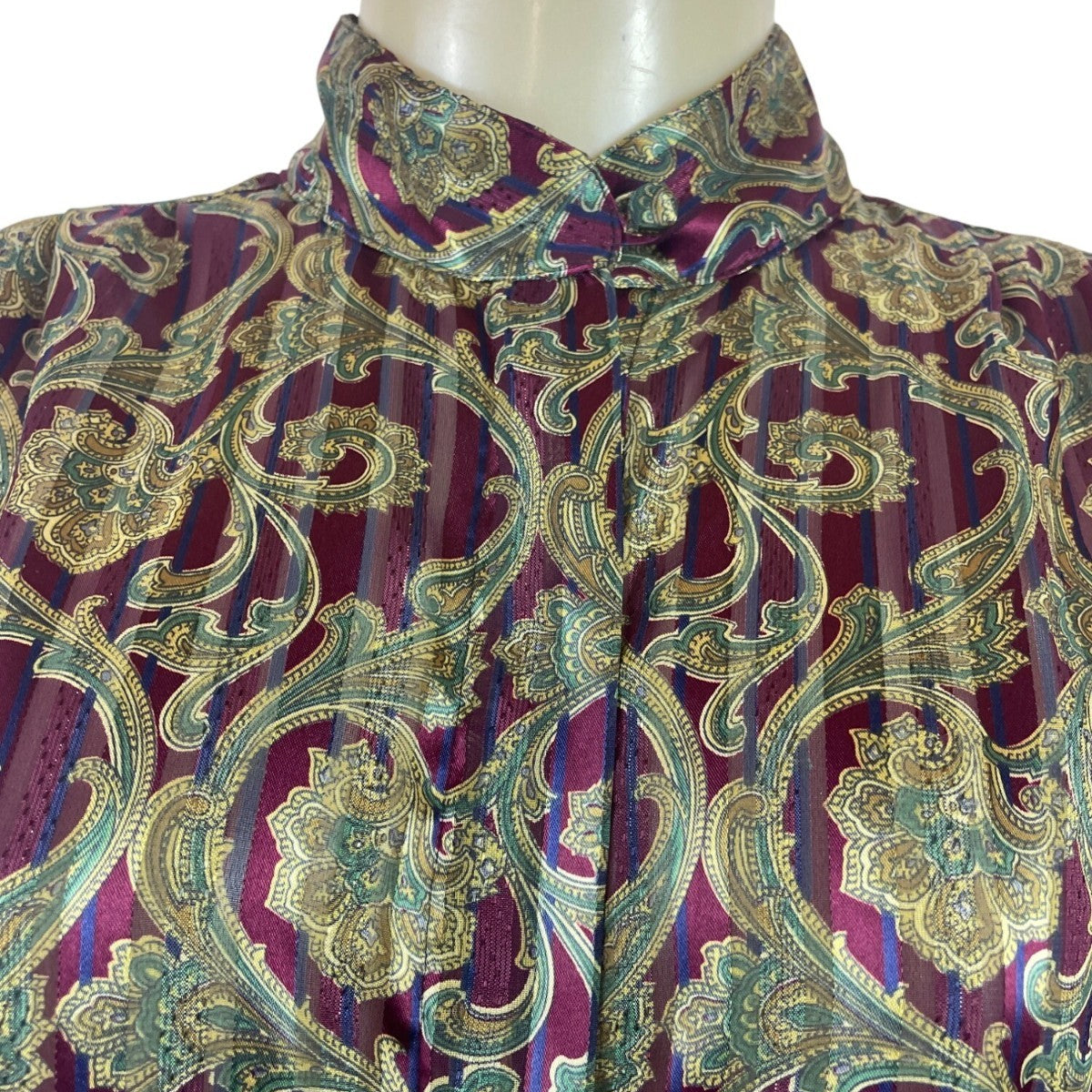 Vintage Yyes St. Clair Paisley Print Button-Up Long Sleeve Blouse Womens Size 12